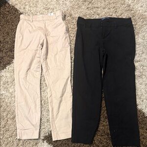 Women's Black and Tan Capris